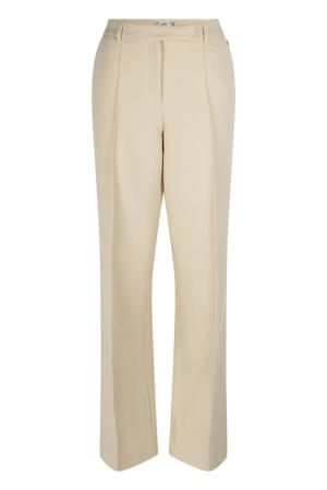 straight regular waist pantalon beige