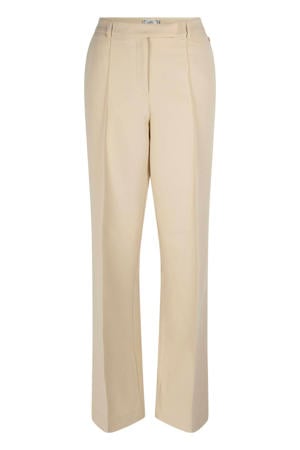 straight regular waist pantalon beige