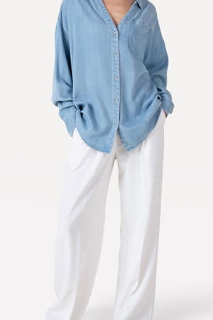 wide leg regular waist broek ecru