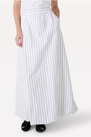 gestreepte maxi rok wit