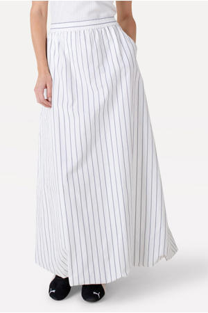 gestreepte maxi rok wit