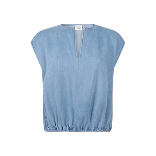 Another-Label top light blue denim afbeelding