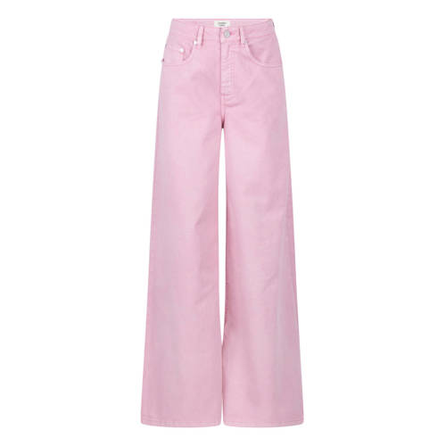 Another-Label Moore denim wide high waist wide leg jeans lichtroze afbeelding