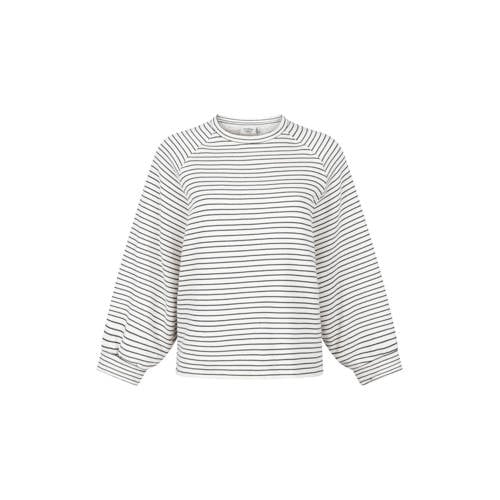 Another-Label gestreepte sweater wit afbeelding