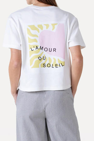 T-shirt met backprint ecru