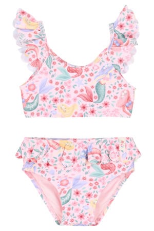 crop bikini all over print roze