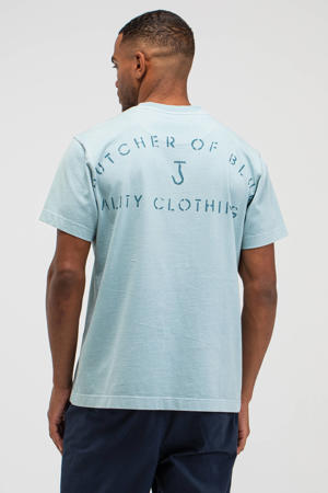 oversized T-shirt met backprint lichtblauw