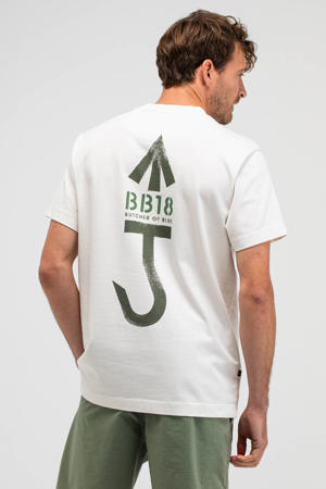 relaxed T-shirt met backprint wit