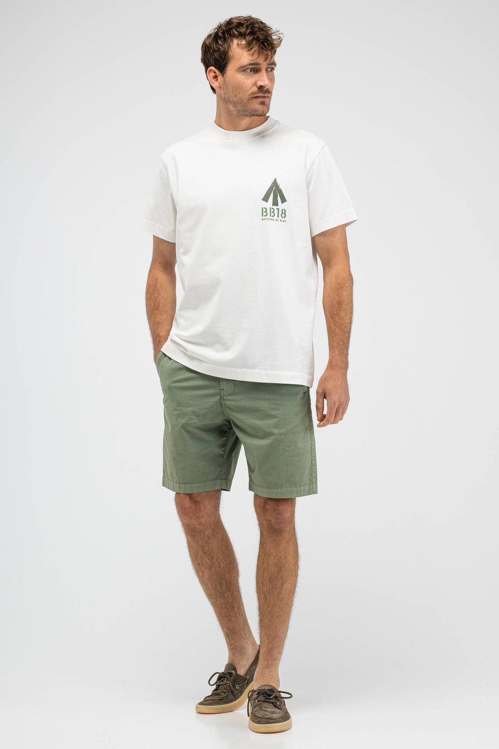 Witte heren Butcher of Blue relaxed T-shirt van katoen met backprint, korte mouwen en ronde hals
