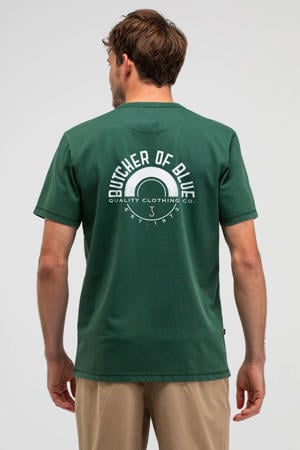 regular T-shirt met backprint groen