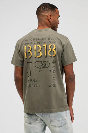 relaxed T-shirt met backprint donkergroen