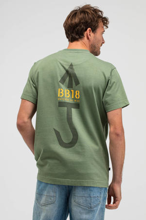relaxed T-shirt met backprint groen