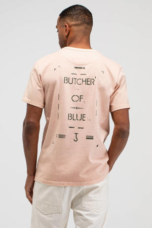 regular T-shirt met backprint zalm