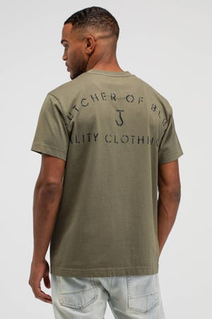 oversized T-shirt met backprint donkergroen