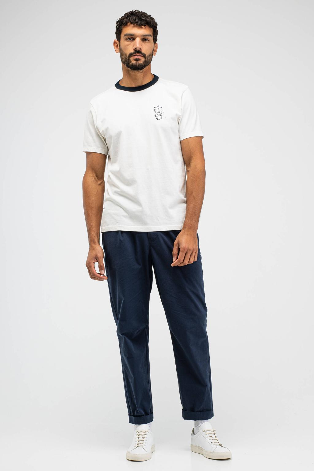 Witte heren Butcher of Blue regular T-shirt van katoen met korte mouwen en ronde hals