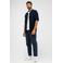Butcher of Blue regular casual overhemd gebreid donkerblauw