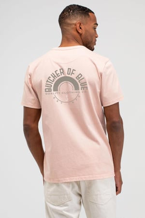 regular T-shirt met backprint zalm