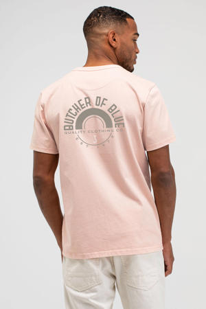 regular T-shirt met backprint zalm