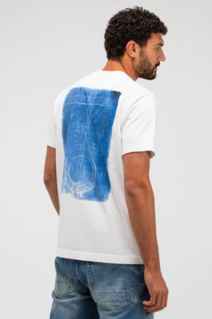relaxed T-shirt met backprint wit