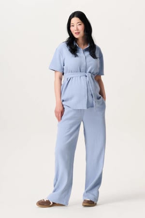 regular waist zwangerschaps casual broek lichtblauw