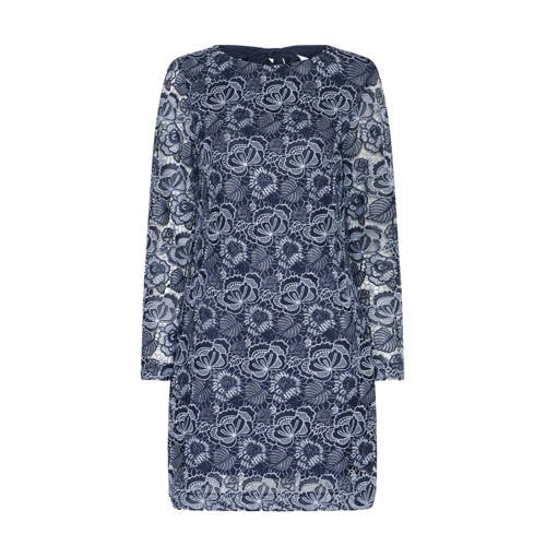 Bruuns Bazaar kanten korte jurk donkerblauw afbeelding