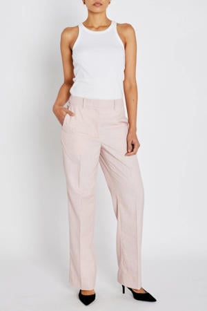 regular high waist broek lichtroze