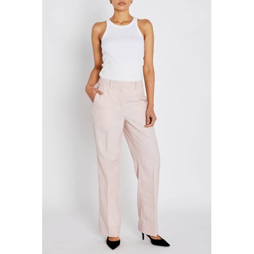 Bruuns Bazaar regular high waist broek lichtroze afbeelding