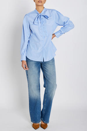 blouse met streep lichtblauw