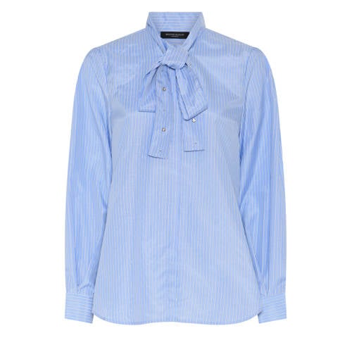Bruuns Bazaar blouse met krijtstreep lichtblauw afbeelding