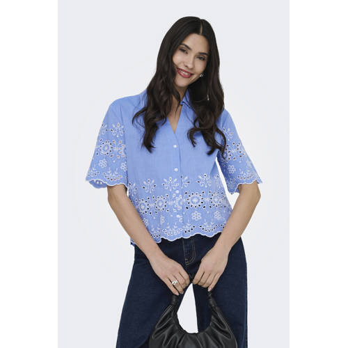 JDY gebloemde blouse lichtblauw afbeelding