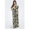 JDY wide leg regular waist gebloemde palazzo broek marineblauw