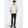 ONLY & SONS loose casual overhemd met ingebreid patroon ecru