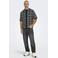 ONLY & SONS loose casual overhemd met ingebreid patroon zwart