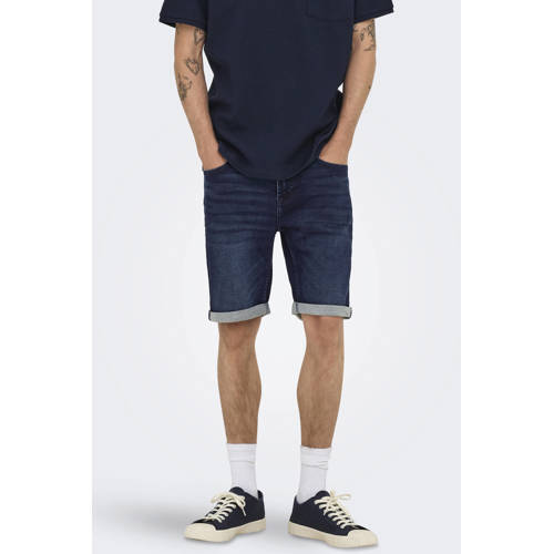 ONLY & SONS ONSPLY egular denim short dark blue denim afbeelding