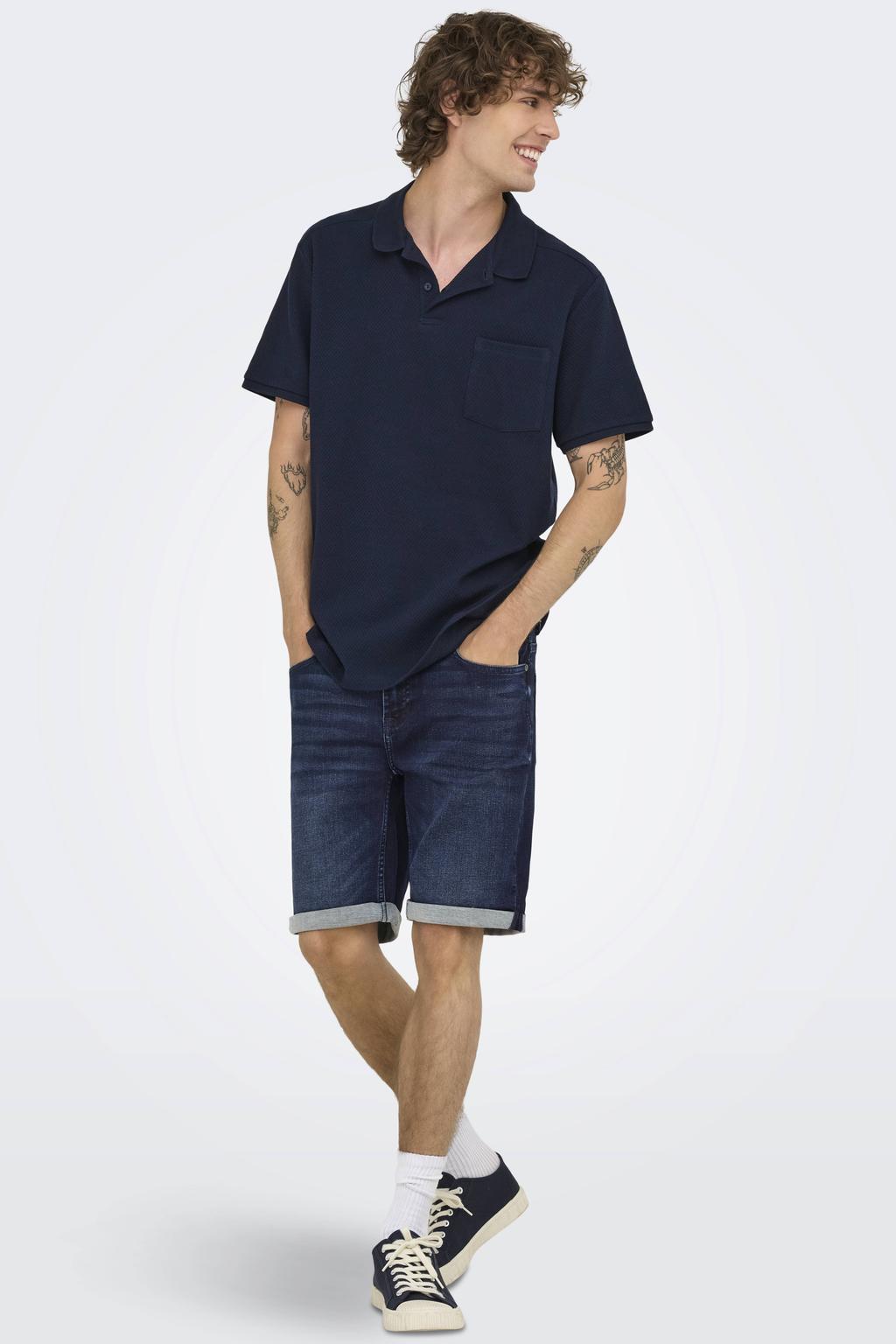 ONLY & SONS ONSPLY Regular denim short dark blue denim