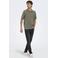ONLY & SONS regular polo met ingebreid patroon kaki