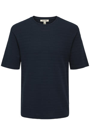 regular T-shirt met ingebreid patroon