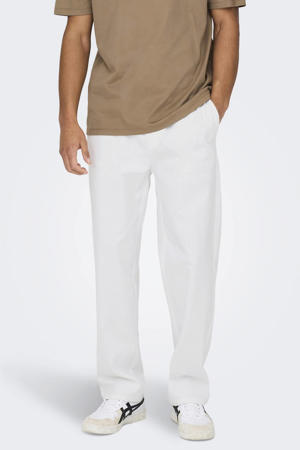ONSSINUS loose casual broek met linnen wit