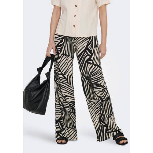 JDY wide leg regular waist casual broek zwart afbeelding