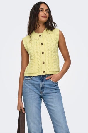vest geel gebreid
