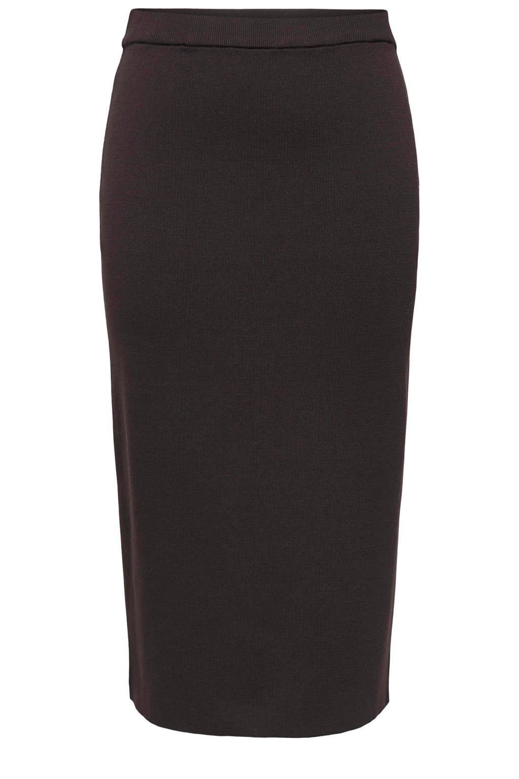 Donkerblauwe dames JDY midi rok gebreid gemaakt van polyester en met elastische tailleband