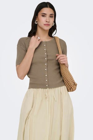 vest gebreid taupe