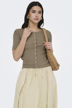 vest gebreid taupe