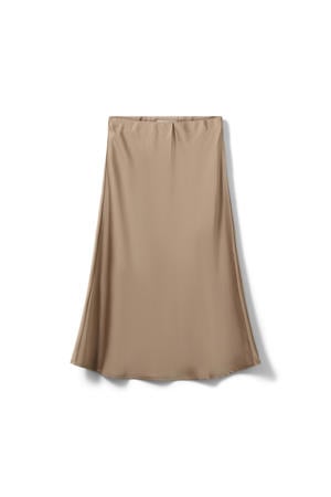 satijnen A-lijn rok beige