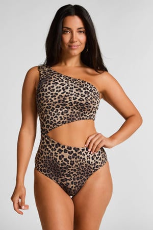 one shoulder badpak Amalia bruin