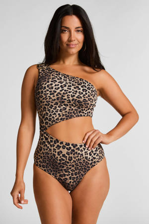 one shoulder badpak Amalia bruin