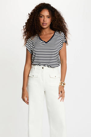 gestreepte top marineblauw
