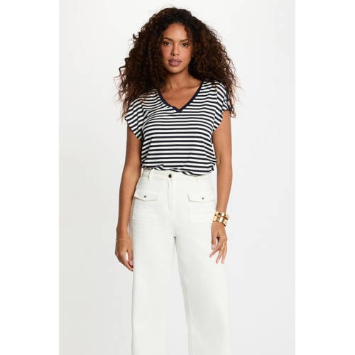 Morgan gestreepte top marineblauw afbeelding