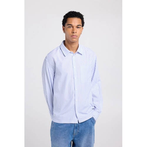 America Today loose gestreepte casual overhemd blauw afbeelding