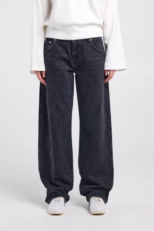 low waist wide leg jeans black denim